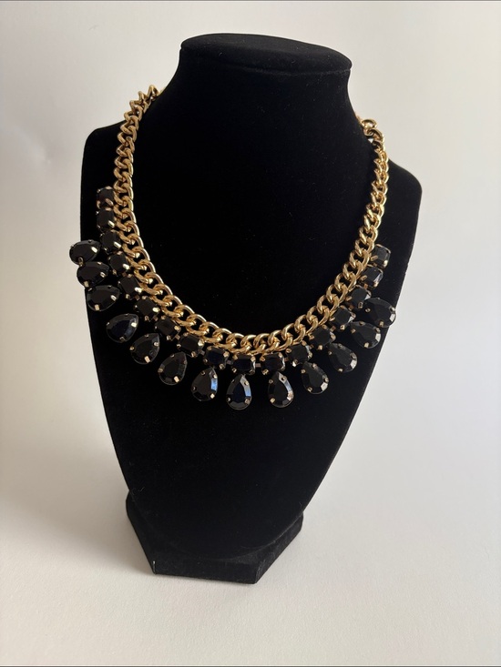 Accessorize Jewelry - Accessorize Gold Chain Necklace Black Teardrop Statement Jewelry